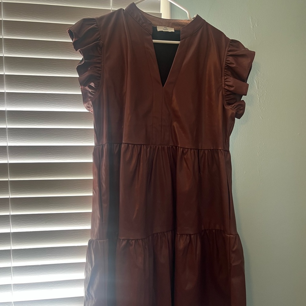 Entro Brown Midi Dress